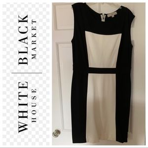 Loft black and white color block dress